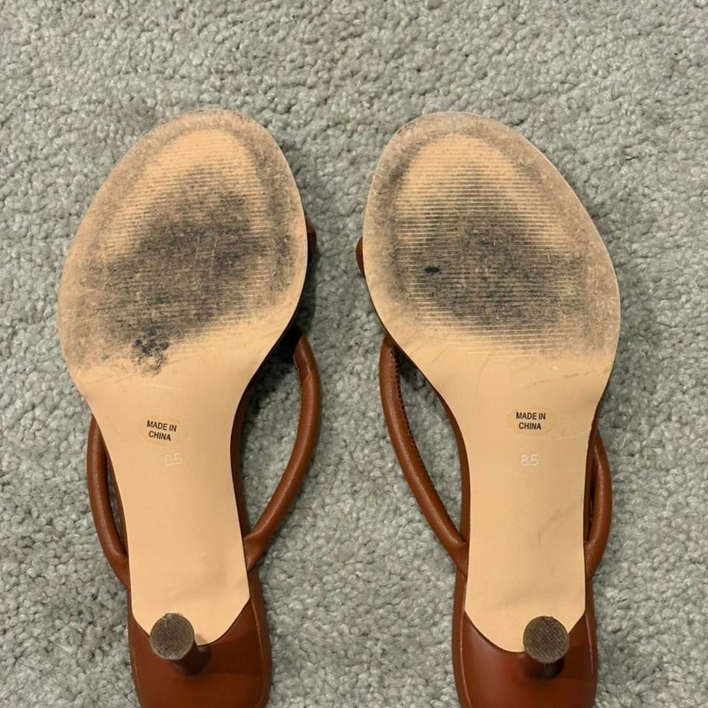 Brown Kitten Heels Women's Size 8.5 Knot Straps Formal Wear - Picture 6 of 7